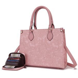 7147 Medium Handbags Vegan Leather Purses Set Satchel Tote Bags